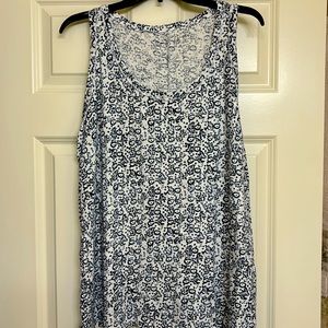 Wonderly round neck, extra large, white and blue tank top 100% cotton runs large